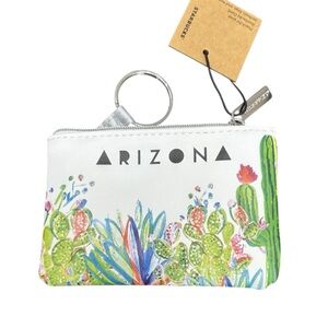 Starbucks ARIZONA desert garden coin purse with key ring zipper New